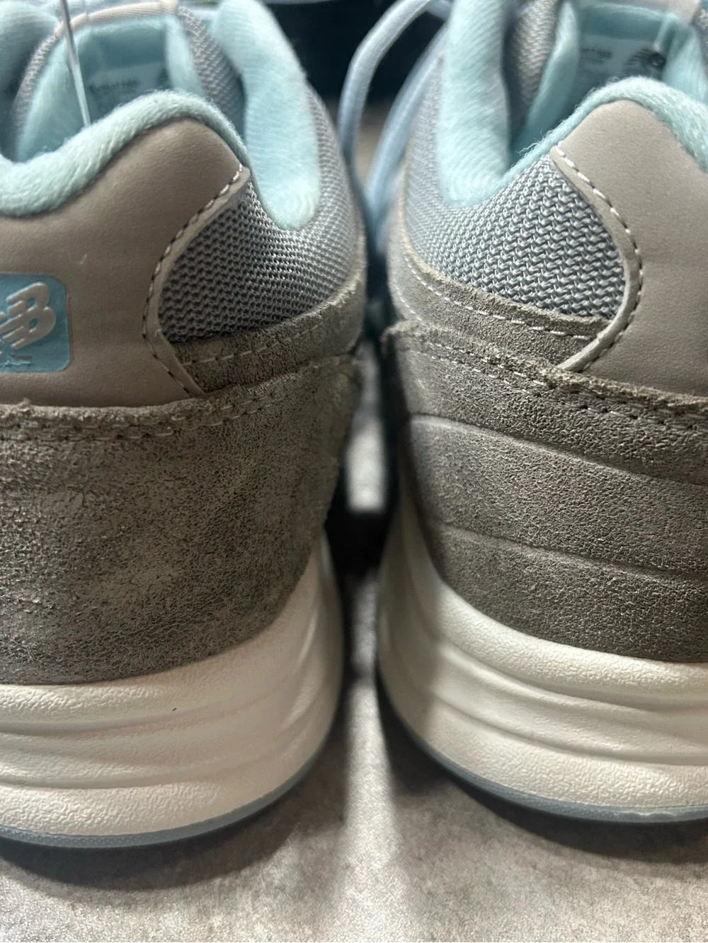 New Balance 877 V1 Women's Size 11 Grey & Light Blue Walking Sneakers Shoes